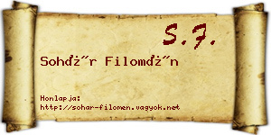 Sohár Filomén névjegykártya